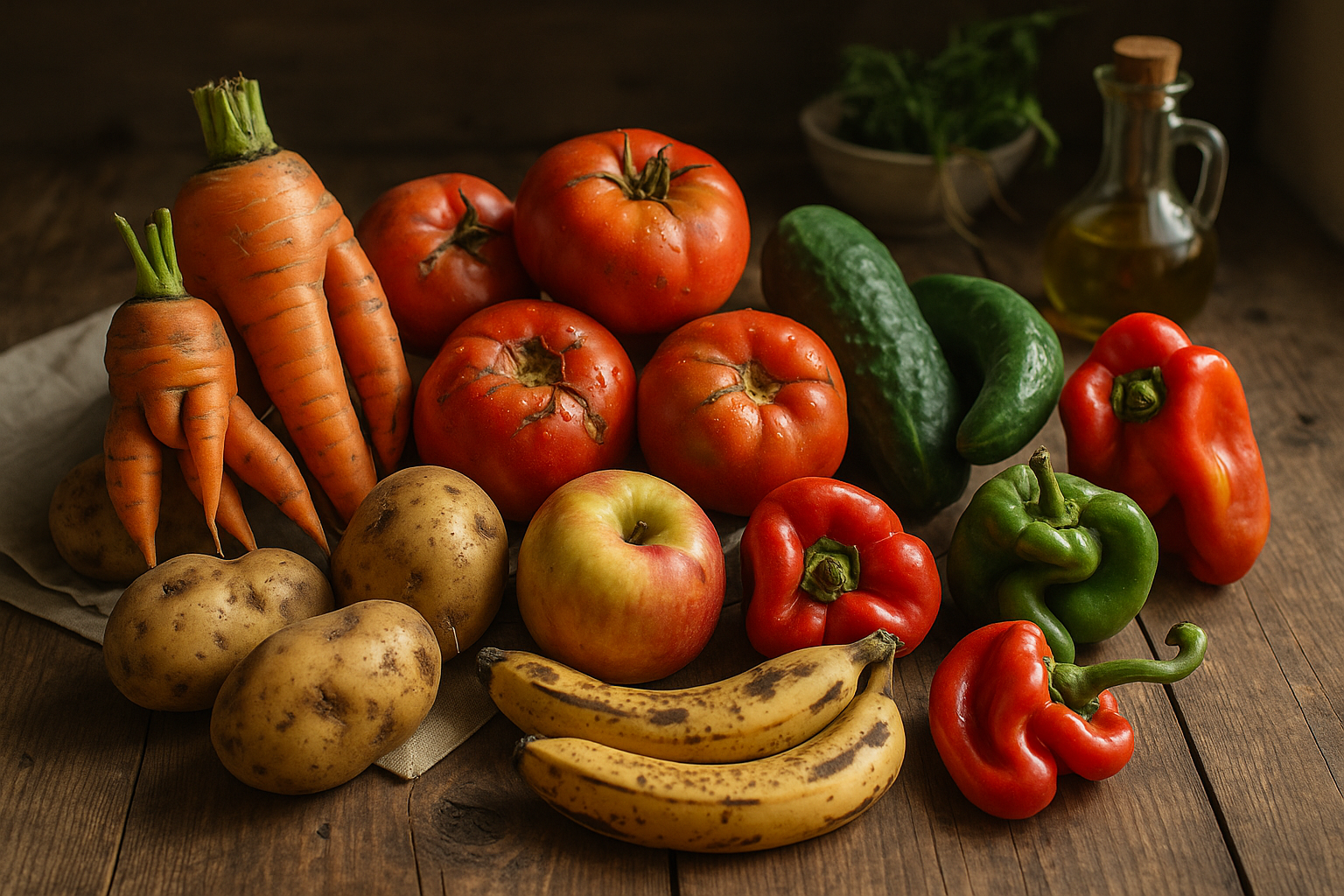 Frutas y verduras feas: alimentos imperfectos para reducir desperdicio alimentario y promover comida sostenible